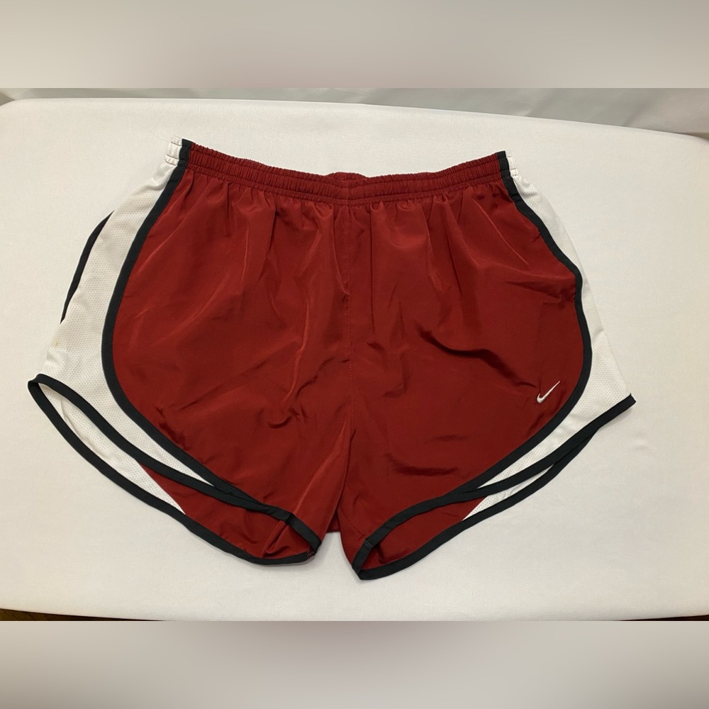 Large - Nike - maroon/white/black running shorts
